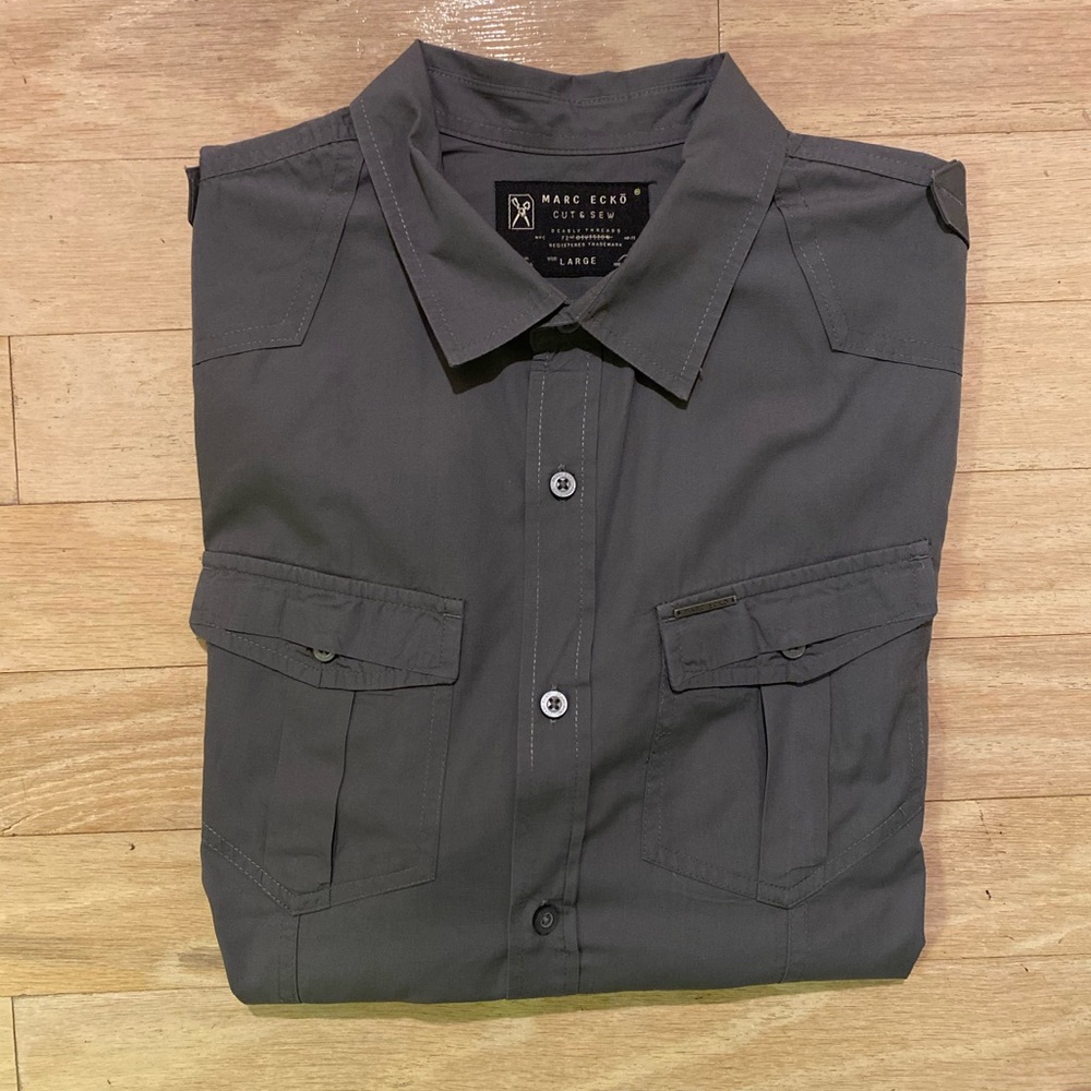 Marc Ecko Cut and Sew Gray Shirt, L